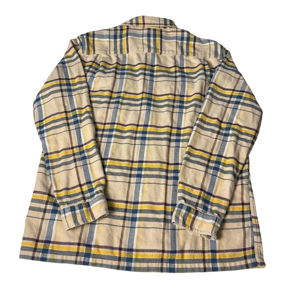 Patagonia Shirt Organic Plaid Flannel Shirt Mens Medium Button Up Beige - Picture 6 of 7